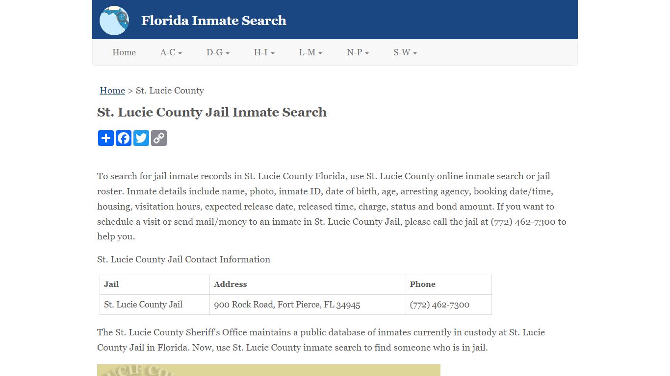 St. Lucie County Jail Inmate Search