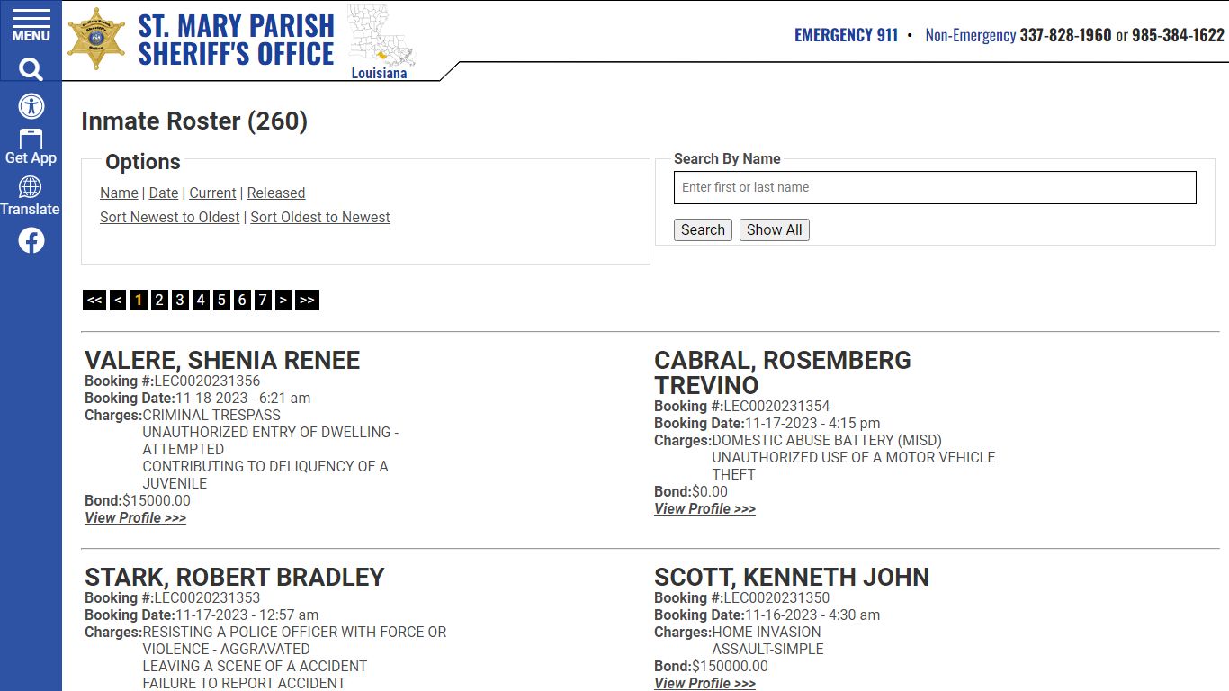 Inmate Roster (258) - St. Mary Parish Sheriff's Office LA