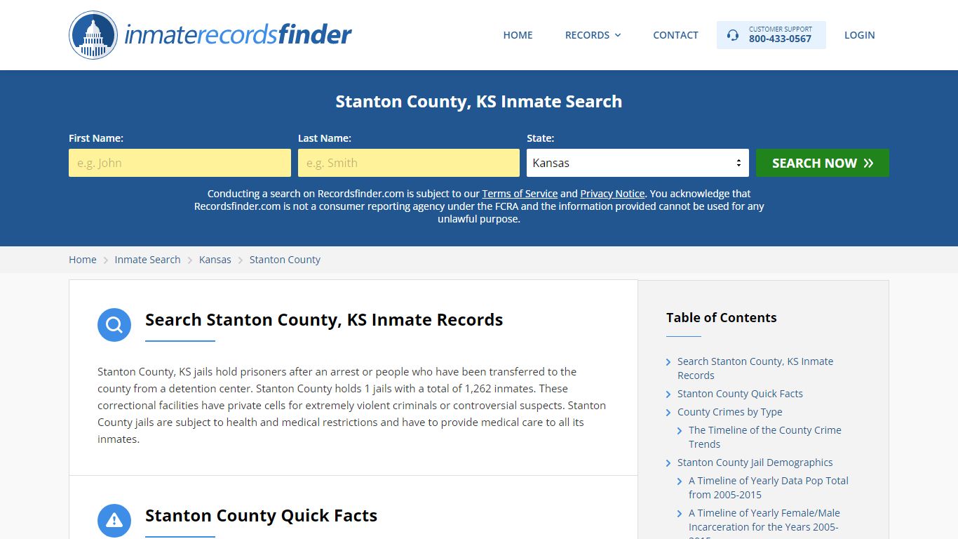 Stanton County, KS Inmate Lookup & Jail Records Online