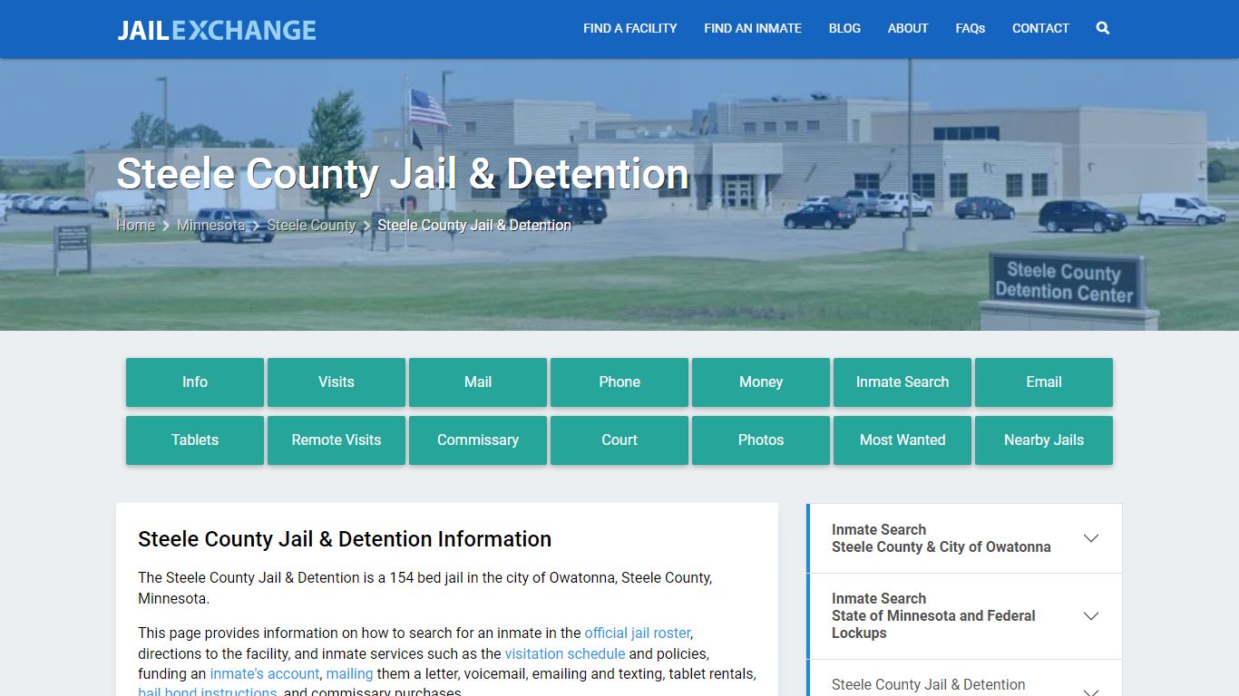 Steele County Jail & Detention, MN Inmate Search, Information
