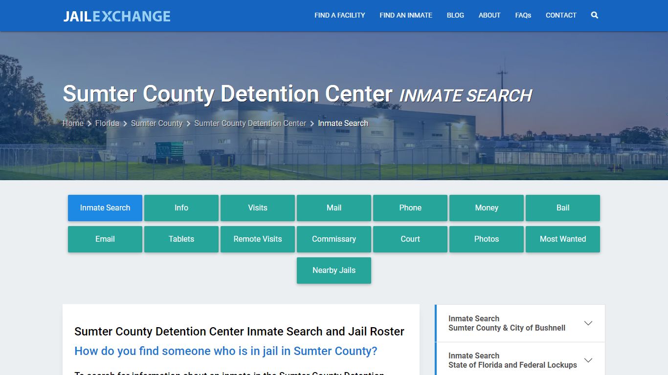 Sumter County Detention Center Inmate Search - Jail Exchange