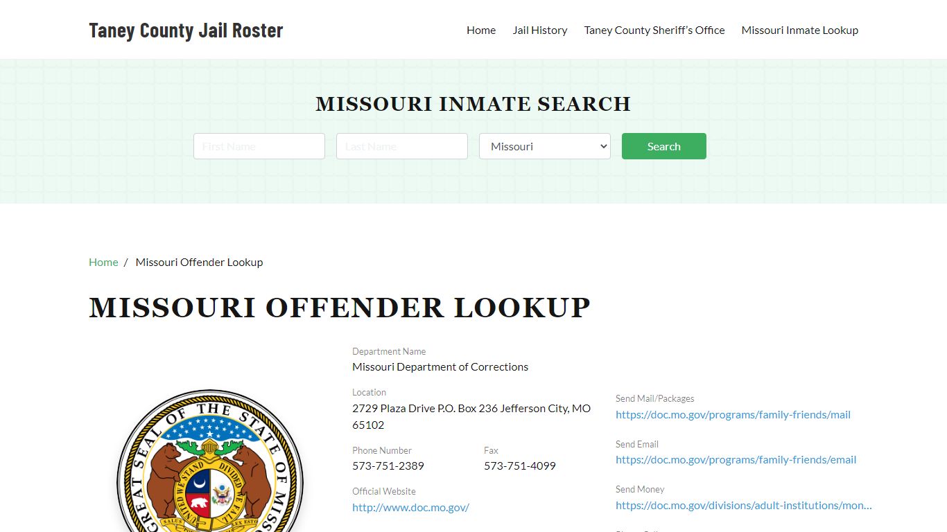 Missouri Inmate Search, Jail Rosters