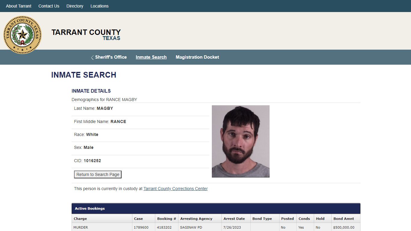 Inmate Search