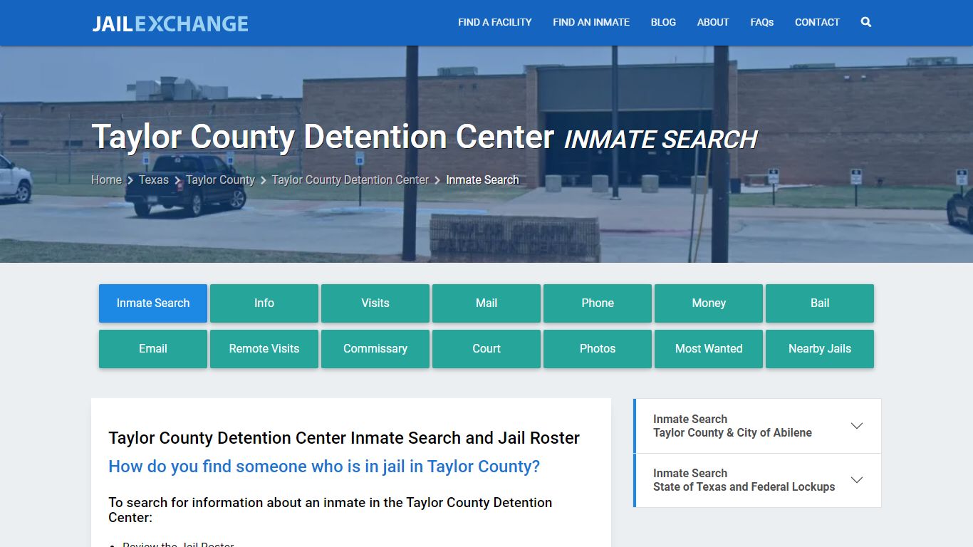 Taylor County Detention Center Inmate Search - Jail Exchange