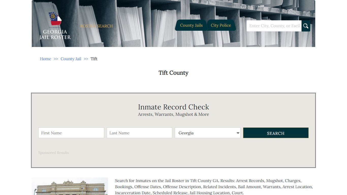 Tift County | Georgia Jail Inmate Search