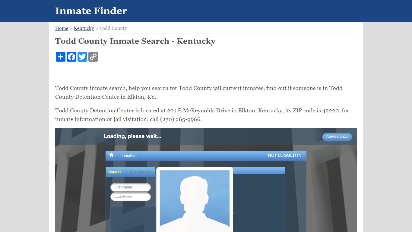 Todd County Inmate Search - Kentucky