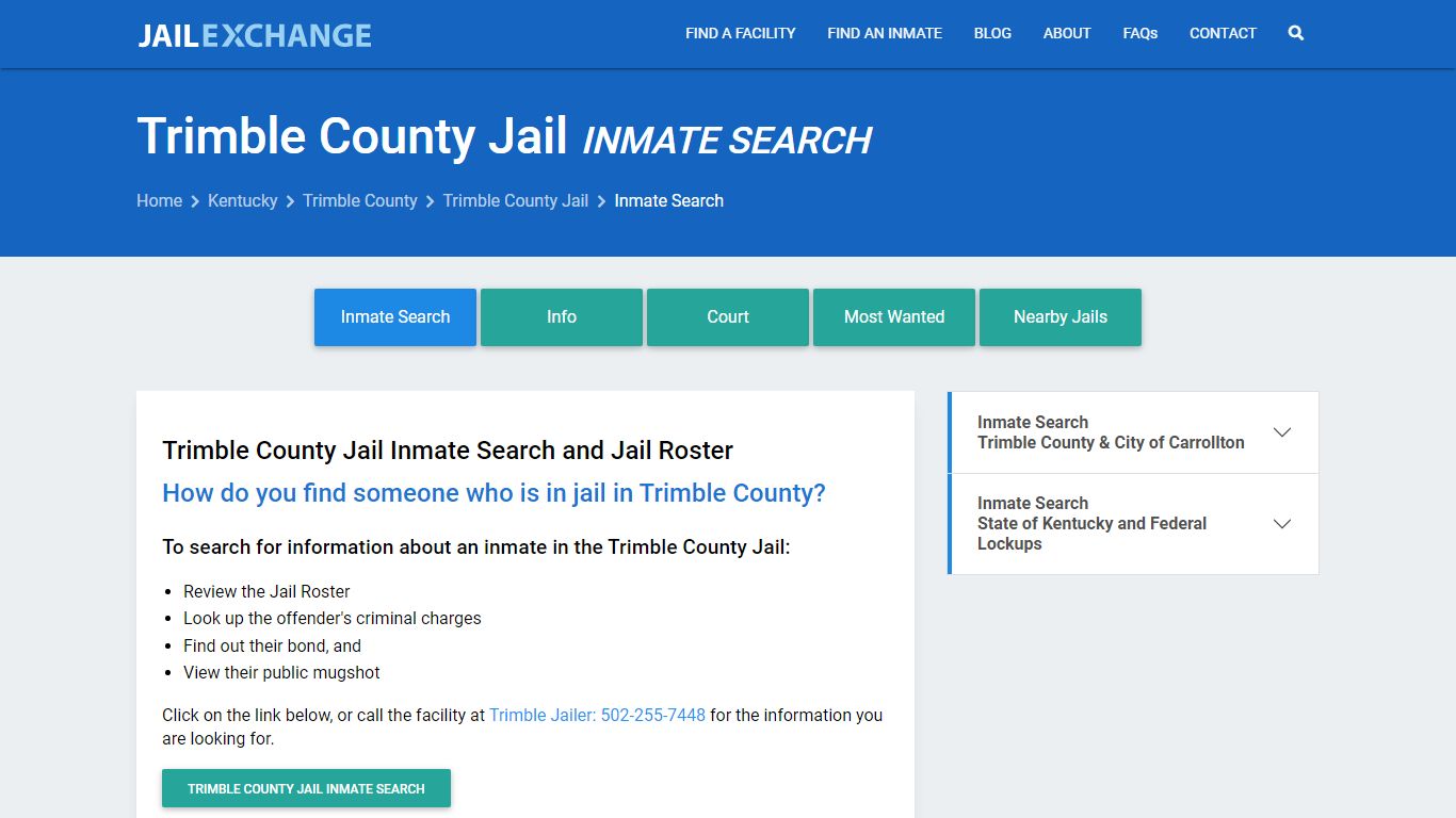 Inmate Search: Roster & Mugshots - Trimble County Jail, KY
