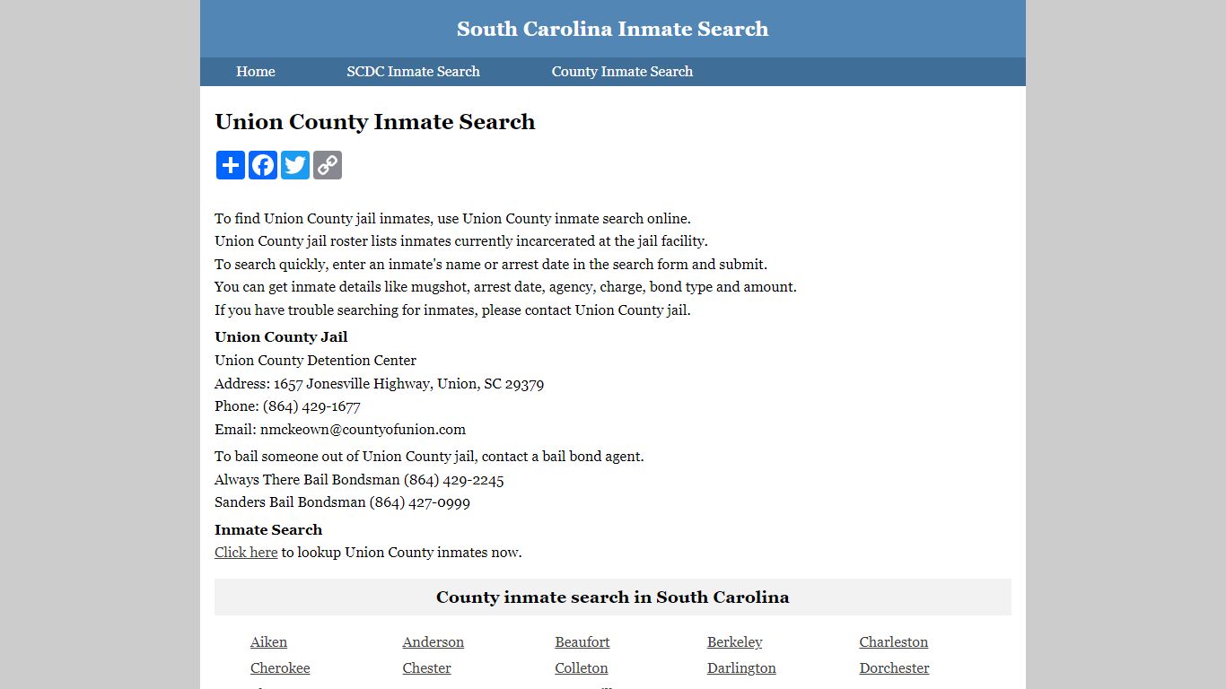 Union County Inmate Search