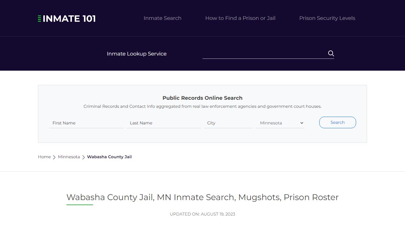Wabasha County Jail, MN Inmate Search, Mugshots, Prison Roster