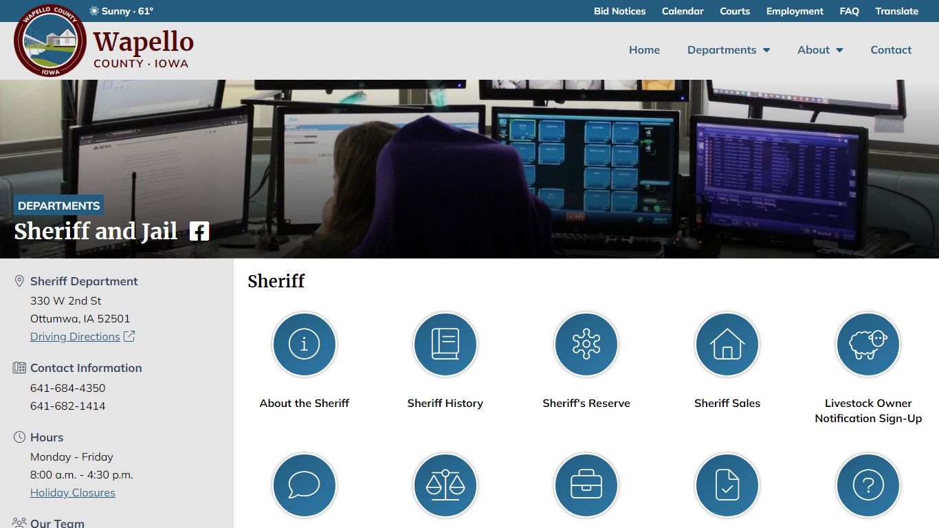 Sheriff and Jail - Wapello County Government - Iowa