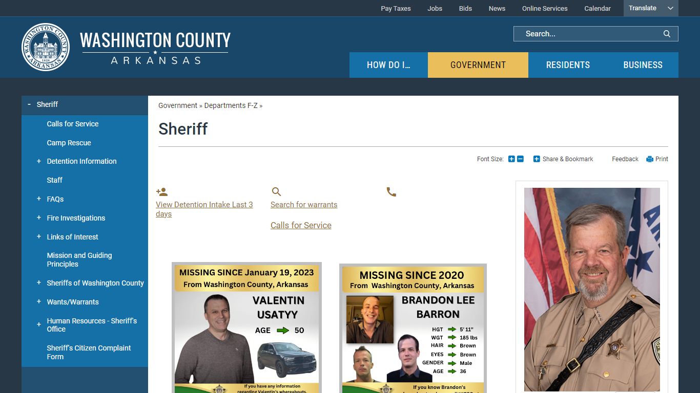 Sheriff | Washington County, AR