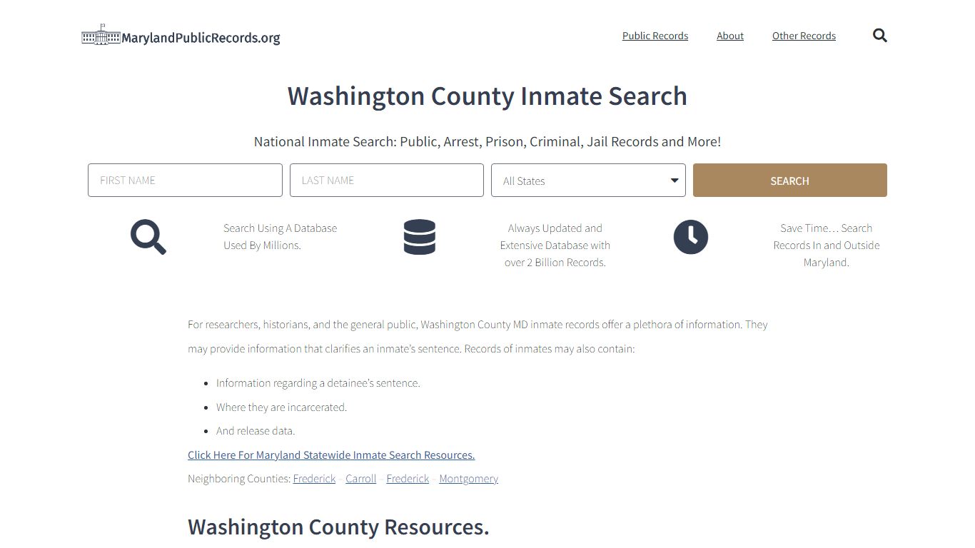 Washington County Inmate Search - WCSO Current & Past Jail Records