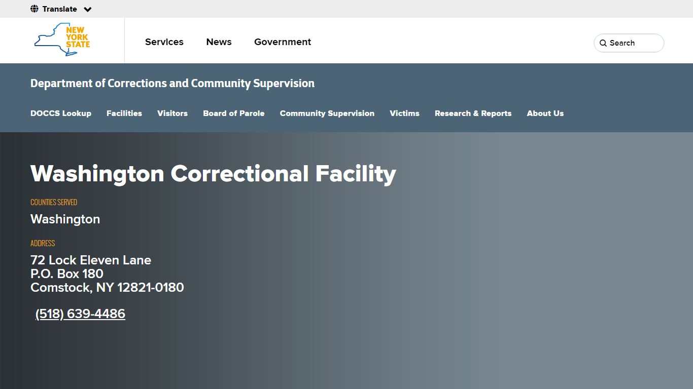 Washington Correctional Facility | Department of Corrections and ...