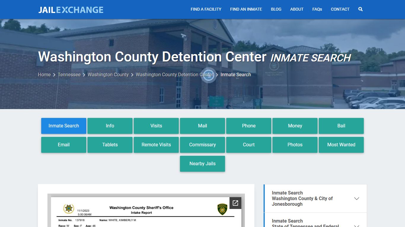 Washington County Detention Center Inmate Search - Jail Exchange