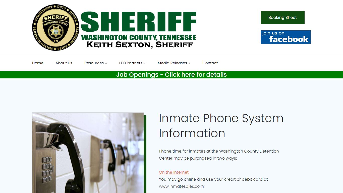 Washington County Sheriff's Office - Inmate Commissary Information - WCSO