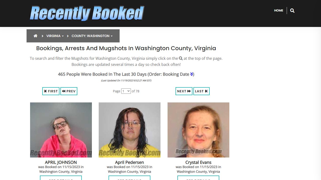 Bookings, Arrests and Mugshots in Washington County, Virginia