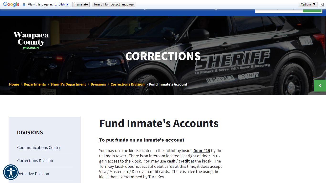 Corrections - Waupaca County, Wisconsin