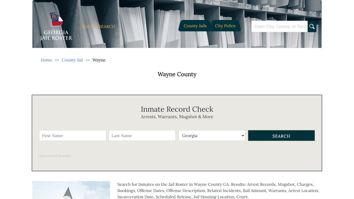 Wayne County | Georgia Jail Inmate Search