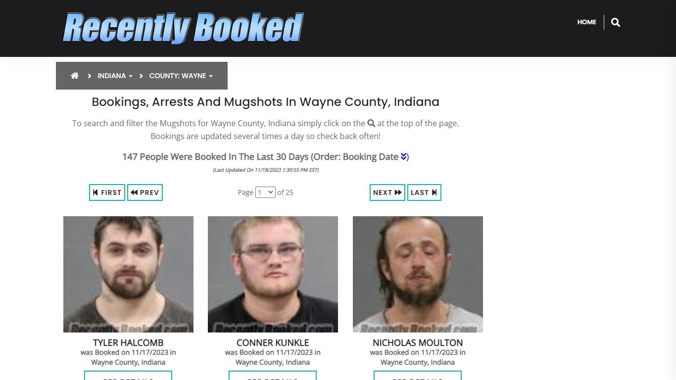 Recent bookings, Arrests, Mugshots in Wayne County, Indiana