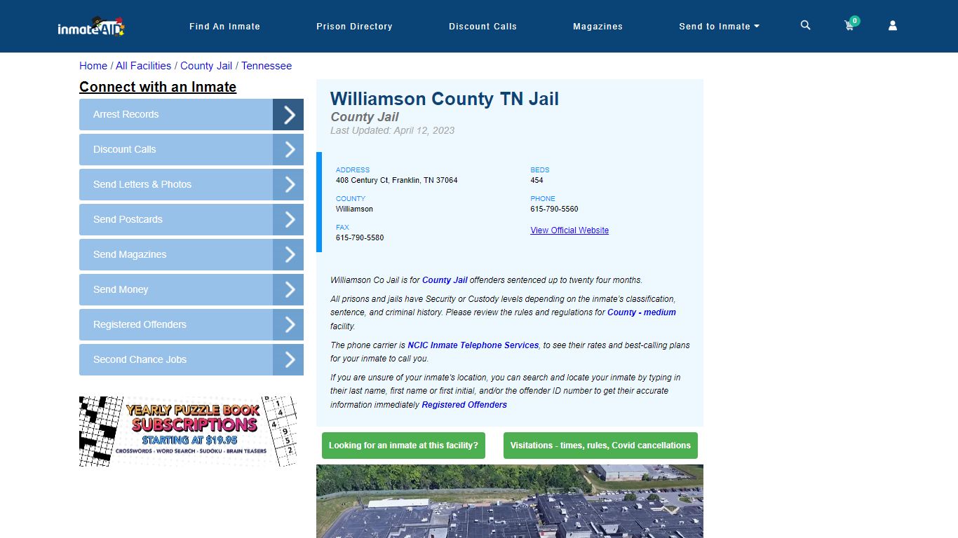 Williamson County TN Jail - Inmate Locator - Franklin, TN