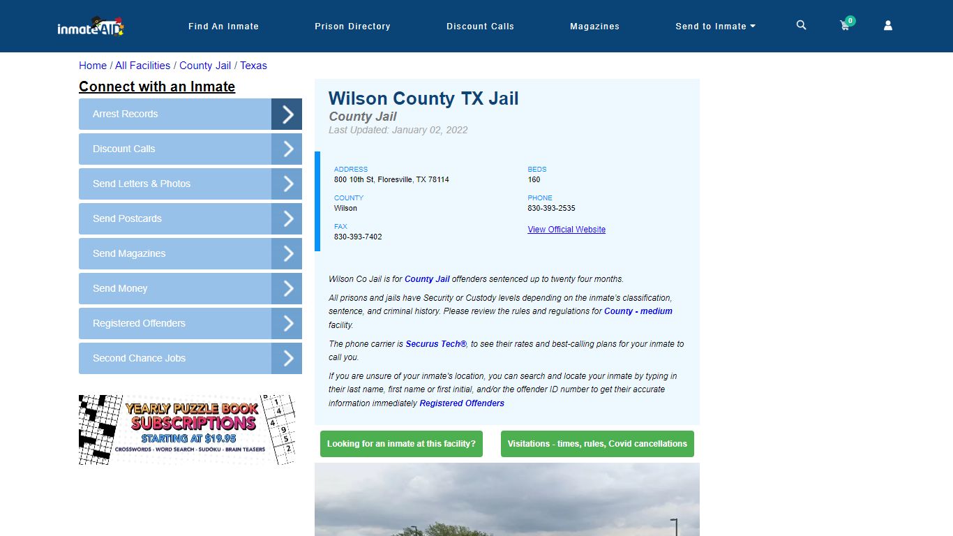 Wilson County TX Jail - Inmate Locator - Floresville, TX