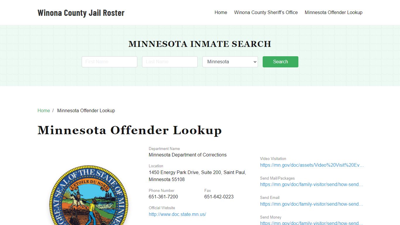 Minnesota Inmate Search, Jail Rosters - Winona County Jail
