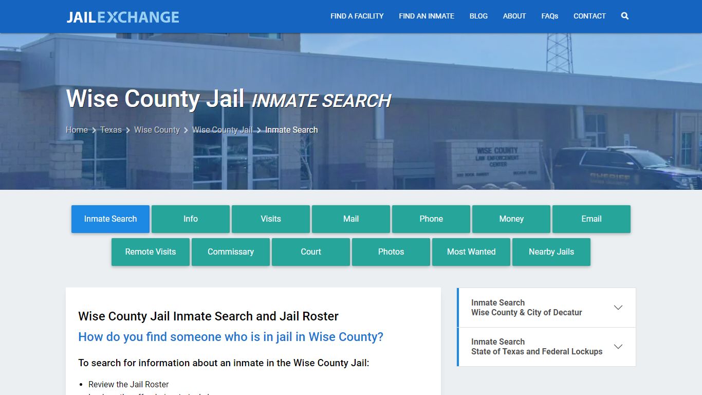 Inmate Search: Roster & Mugshots - Wise County Jail, TX