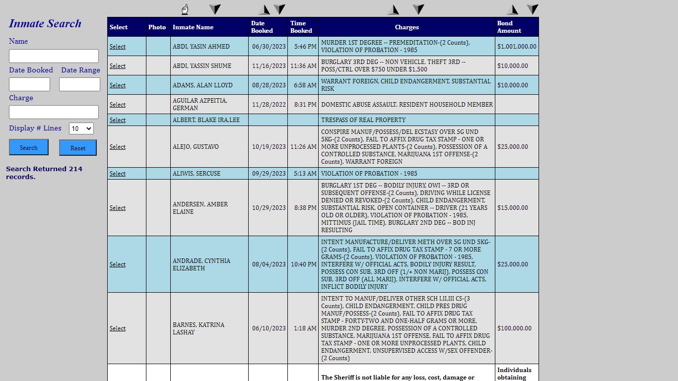 Inmate Search - In Jail Search