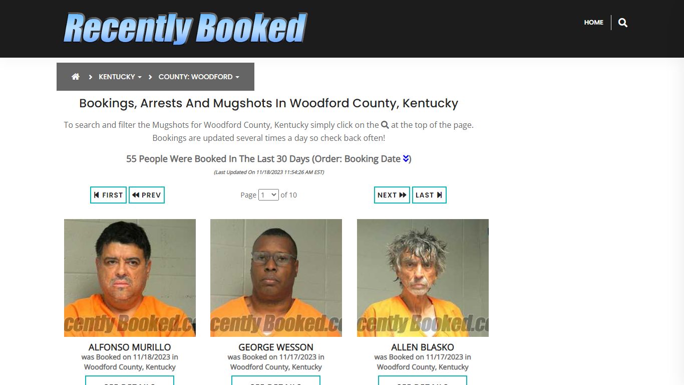 Bookings, Arrests and Mugshots in Woodford County, Kentucky