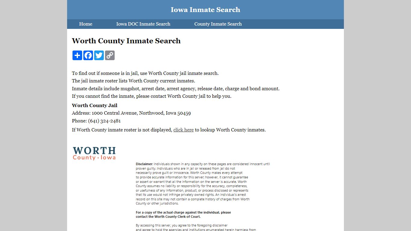 Worth County Inmate Search