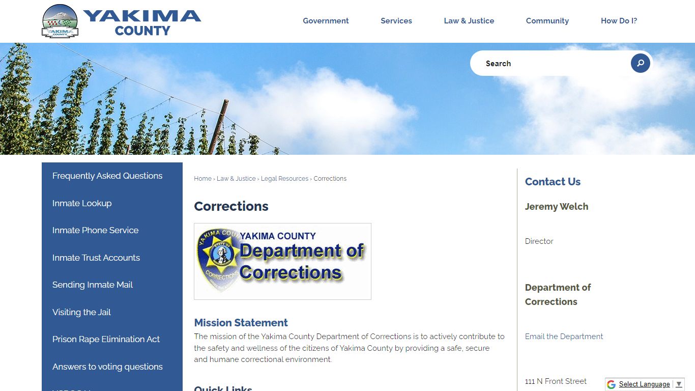 Corrections | Yakima County, WA