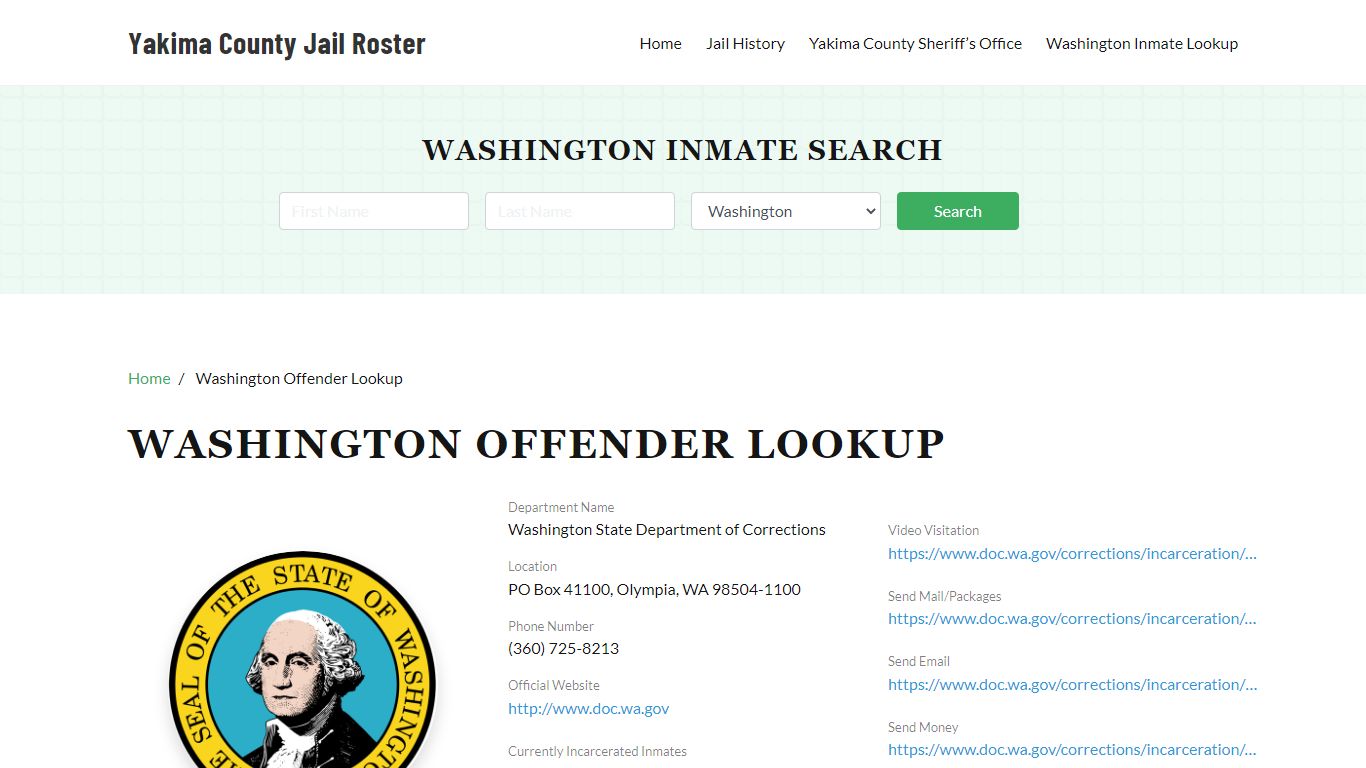 Washington Inmate Search, Jail Rosters